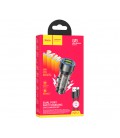Набор АЗУ 12-24V HOCO NZ12 + кабель Type-C, 2xUSB, 36W, кабель 1м, Black, Box