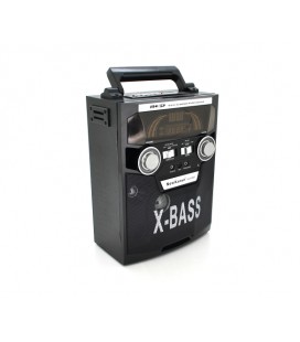 Радиоприемник NewKanon KN-61REC, LED, 6W, AM/FM радио, Входы microSD, USB, питание от 220+АКБ+2*LR20, корпус пластмасс, Black/Re