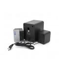 Колонки Kisonli U-2800BT, 5W+2x3W, USB/TF/BT/FM/AUX, с сабвуфером, DC: 5V, Black, BOX, Q30