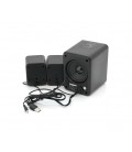 Колонки Kisonli U-3000BT, 5W+2x3W, USB/TF/BT/FM/AUX, с сабвуфером, DC: 5V, Black, BOX, Q40
