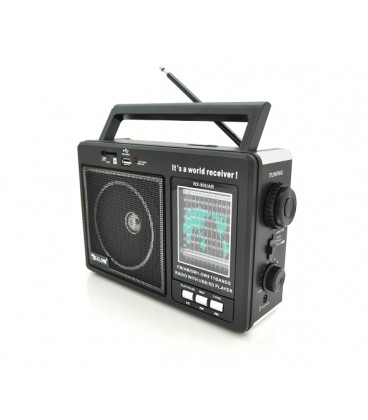 Радиоприемник GOLON RX99UAR, 5W, AM/FM радио, Входы SD, USB, питание от 220+АКБ+4*LR20, корпус пластмасс, Black, BOX