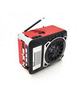 Радиоприемник GOLON RX9122, LED, 3W, AM/FM радио, Фонарик, Входы microSD, USB, AUX, питание от 220В+4*LR20, корпус пластмасс, Bl