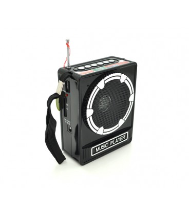 Радиоприемник NNS NS-017, FM радио, Входы SD, USB, AUX, питание от 220+АКБ+4*AA, корпус пластмасс, Black, BOX