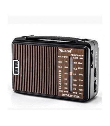 Радиоприемник GOLON RX-608, LED, 2x3W, FM радио, корпус пластмасс, Black, BOX