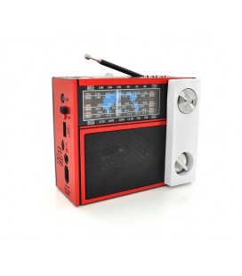 Радиоприемник GOLON RX201, LED, 3W, AM/FM радио, Входы microSD, USB, AUX, питание от 220В+2*LR20, корпус пластмасс, Black/Red, B