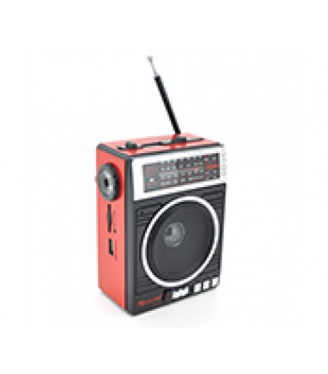 Радиоприемник COLON RX-077, FM радио, Входы microSD, USB, AUX, корпус пластмасс, Black/Brown, BOX