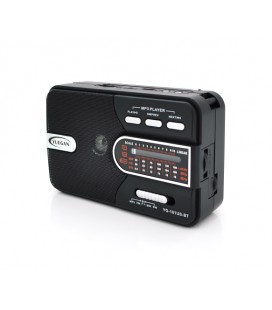 Радио с фонариком YG-101US-BT+Solar, 1 режим, встроенный аккум, Blister