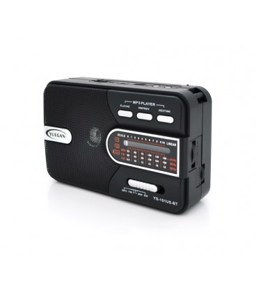 Радио с фонариком YG-101US-BT+Solar, 1 режим, встроенный аккум, Blister