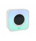 Колонка Kisonli Q6A Bluetooth 5.0, 1х5W, 3600mAh, USB/TF/FM/BT/LED/Clock/RGB Light, DC: 5V/1A, BOX, Silver, Q30