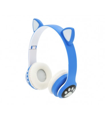 Беспроводные Bluetooth наушники Cat Ear VZV-23M Led, Blue
