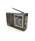 Радиоприемник GOLON RX9933UAR, 6W, AM/FM радио, Входы microSD, USB, питание от 220+АКБ+4*LR20, корпус пластмасс, Black/Brown, BO