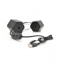 Колонки 2.0 Kisonli L-6060 для ПК и ноутбука, USB + 3.5mm, 2x3W, 20Hz- 20KHz, с подсветкой RGB, Black, BOX, Q24