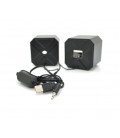 Колонки 2.0 Kisonli L-5050 для ПК и ноутбука, USB + 3.5mm, 2x3W, 20Hz- 20KHz, с подсветкой, Black, BOX, Q50