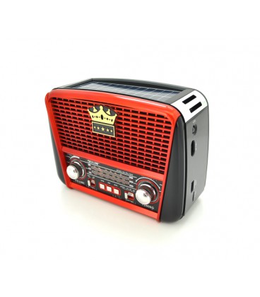 Радиоприемник GOLON RX455S, LED, 6W, AM/FM радио, Входы microSD, USB, питание от 220+АКБ+2*LR20, корпус пластмасс, Black/Grey, B