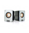 Колонки 2.0 Kisonli K200, для ПК и ноутбука, USB + 3.5mm, 2x3W, 20Hz- 20KHz, Silver, BOX, Q50