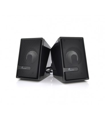 Колонки 2.0 Hotmai FT-200 USB+3.5mm, 2x3W, 20Hz- 18KHz, с регулятором громкости, Black, BOX, Q24