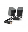 Колонки 2.0 Hotmai FT-200 USB+3.5mm, 2x3W, 20Hz- 18KHz, с регулятором громкости, Black, BOX, Q24