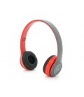 Беспроводные Bluetooth наушники P47 Led, Red/Silver