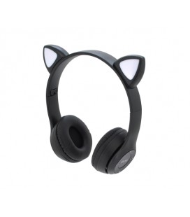 Беспроводные Bluetooth наушники Cat Ear P47M Led, Black