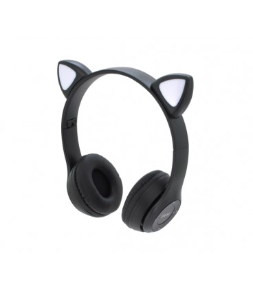 Беспроводные Bluetooth наушники Cat Ear P47M Led, Black
