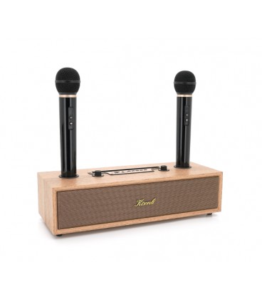 Колонка Kisonli G102 Bluetooth 5.3,Two microphone, 2х8W, 1800mAh, USB/TF/BT/AUX, DC: 5V, BOX, Wooden, Q8