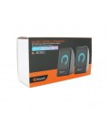 Колонки 2.0 Kisonli L-8080 для ПК и ноутбука, USB + 3.5mm, 2x3W, 20Hz- 20KHz, 20X11X13mm, black