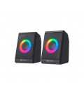 Колонки 2.0 Kisonli X12 для ПК и ноутбука, USB + 3.5mm, 2x3W, 20Hz- 20KHz, DC: 5V, RGB light, Black, BOX, Q50