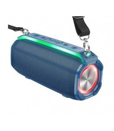 Портативная колонка HOCO HC23 IPX4, BT 5.0, 2x5W, RGB подсветка, Navy Blue, Box