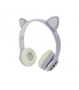 Беспроводные Bluetooth наушники Cat Ear VZV-23M Led, Purple
