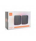 Колонки Kisonli X21BT, 2x10W, USB/ RGB light/BT, DC: 5V/1-2A, White, BOX, Q15