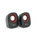 Колонки 2.0 Kisonli V360 для ПК и ноутбука, USB + 3.5mm, 2x1.5W, 20Hz- 20KHz, Red, BOX, Q50