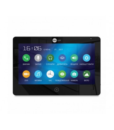 10ти дюймовый сенсорный Full HD видеодомофон с памятью NeoLight MEZZO HD черный