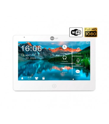 10ти дюймовый Full HD сенсорный видеодомофон с WiFi LAN и возможностью просмотра архива с телефона NeoLight MEZZO HD WF белый