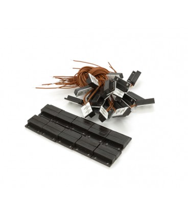 Датчик магнитоконтактный с проводом 30 см MC-38, 27*14*8 мм, NO.пластик, черный, под саморез, липучка + саморезы, 20 штук в упак