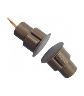 Врезной магнитоконтакт коричневый , ток 60mA, напряжение 12B, тип контактов Н/З, рабочее расстояние 18±5% мм, габаритные размеры