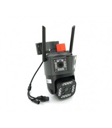 2+2Мп Wi-Fi видеокамера с двумя объективами уличная SD/карта YOSO YO-IPC49D6MP50 PTZ 2.8mm V380