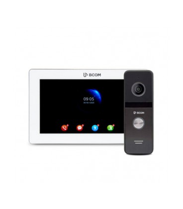 Комплект видеодомофон+видеопанель BCOM BD-770FHD White Kit ( 7'IPS домофон с памятью, запись по движению, Full HD вызывная панел
