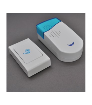 Беспроводной дверной звонок V-ZORR A-813, приемник-передатчик, 15 мелодий, светооповещение, дальность 90 метров, питание 2хАА, б