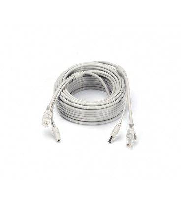 Патчкорд комбинированный по витой паре RJ-45+DC 40m, серый, Q25