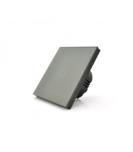 Сенсорный выключатель с заземлением + WiFi управление, одноканальный, gray, 86х86х35мм