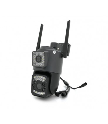 2+2Мп Wi-Fi видеокамера с двумя объективами уличная SD/карта YOSO YO-IPC40D4MP50 PTZ 2.8mm V380