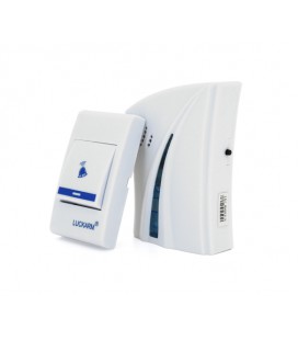 Беспроводной дверной звонок Luckarm 8610, приемник-передатчик, 15 мелодий, светооповещение, дальность 90 метров, White, Blister