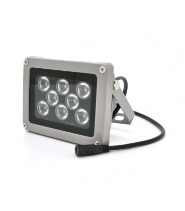 ИК-прожектор GY-IR006. 12V, 18W, 8LED, IP66, 850Нм, угол обзора 90°, дальность до 70м.