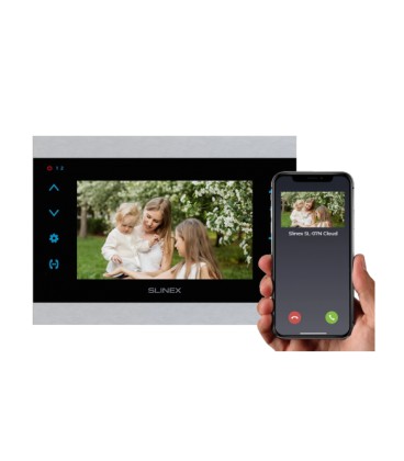 Wi-Fi видеодомофон Slinex SL-07N Cloud (silver/black), AHD, 7” сенсорный IPS экран, переадресация на тел Smart Call, 230×165×22 