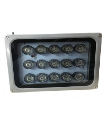 ИК-прожектор HYYS1515R. 220V, 15W, 15LED, IP66, 850Нм, угол обзора 90°, дальность до 150м.