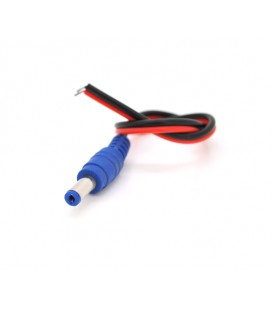 Разъем питания DC-M (D 5,5x2,1мм) &gt, кабель длиной 25см black-red , Blue Plug OEM Q100