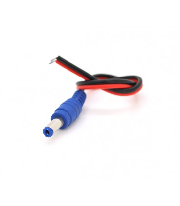 Разъем питания DC-M (D 5,5x2,1мм) &gt, кабель длиной 25см black-red , Blue Plug OEM Q100