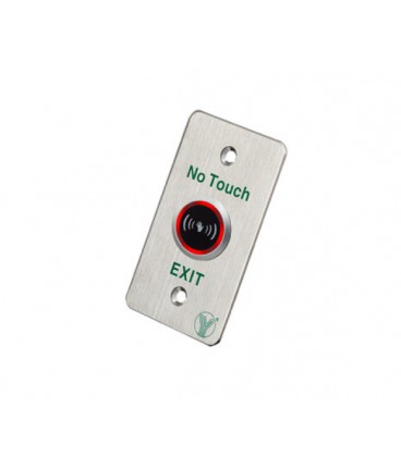 Кнопка выхода ISK-841B бесконтактная, врезная, NO/NC/COM, нержавейка, диодная подсветка кнопки выхода, DC 12V