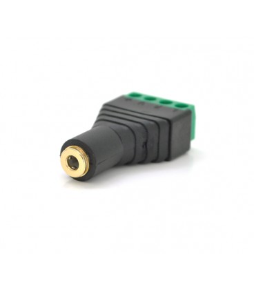 Гнездо для подключения miniJack 3.5' Stereo (4 контакта) с клеммами под кабель Q100