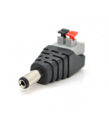Разъем для подключения питания DC-M (D 5,5x2,1мм) с клеммами под ручной зажим под кабель (Black Plug), Q100